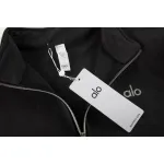 Alo Yoga Accolade 1/4 Zip Pullover Black Grey