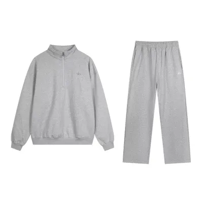 Alo Yoga Accolade 1/4 Zip Pullover Set Grey 01