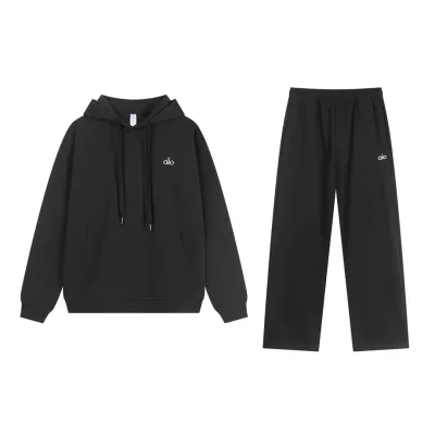 Alo Yoga Accolade Full Zip Black Grey Tracksuit 01