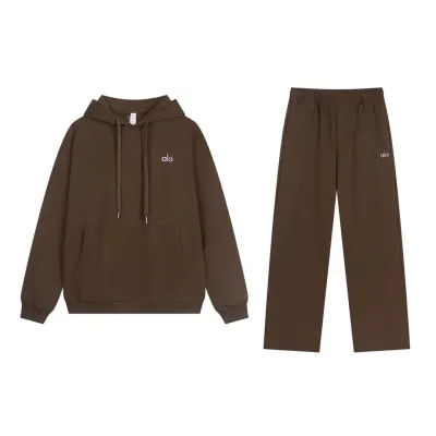 Alo Yoga Accolade Full Zip Brown Tracksuit 01