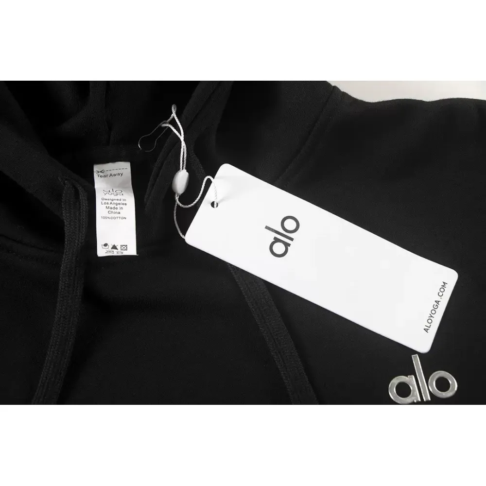 Alo Yoga Accolade Full Zip Hoodie Black Grey