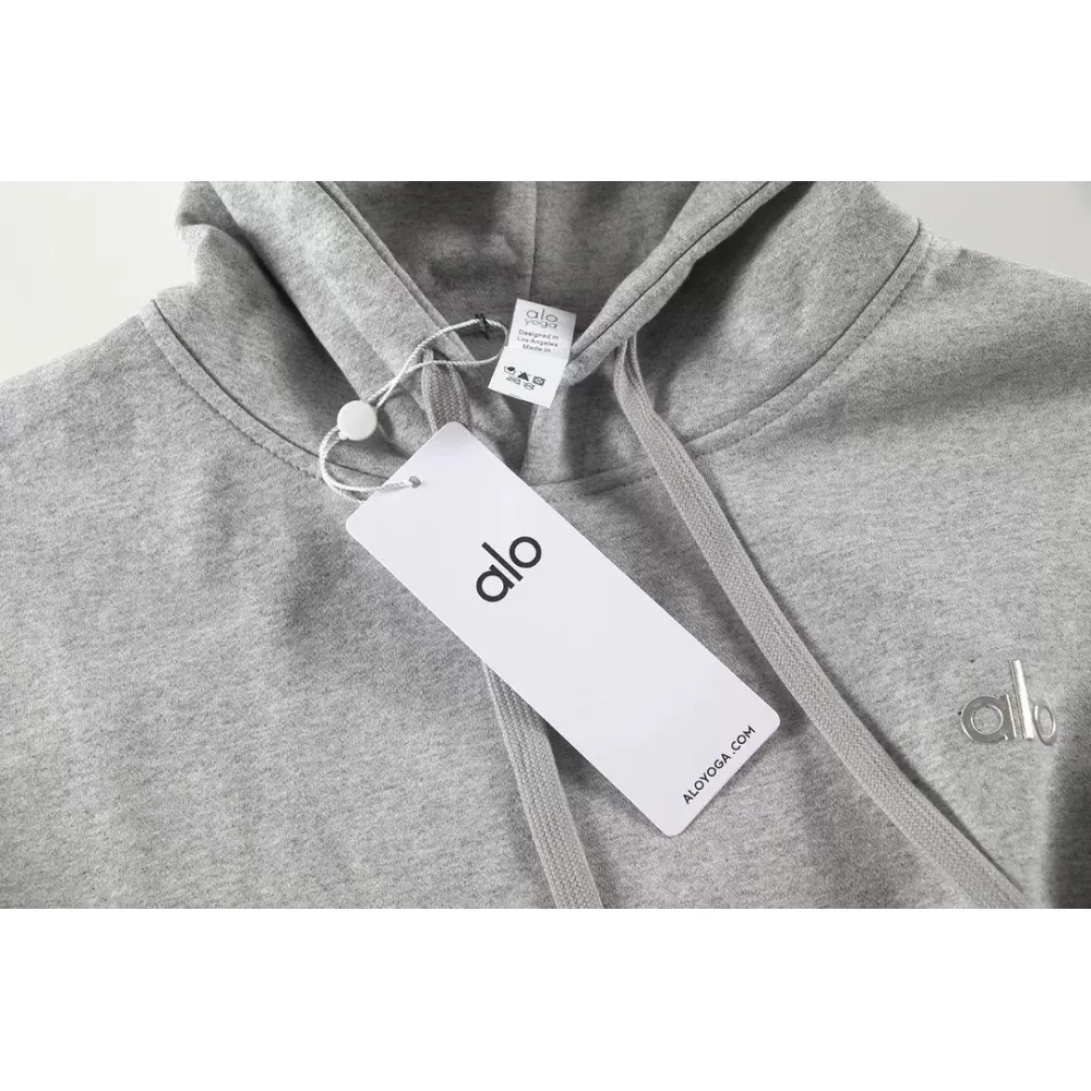 Alo Yoga Accolade Full Zip Hoodie Grey