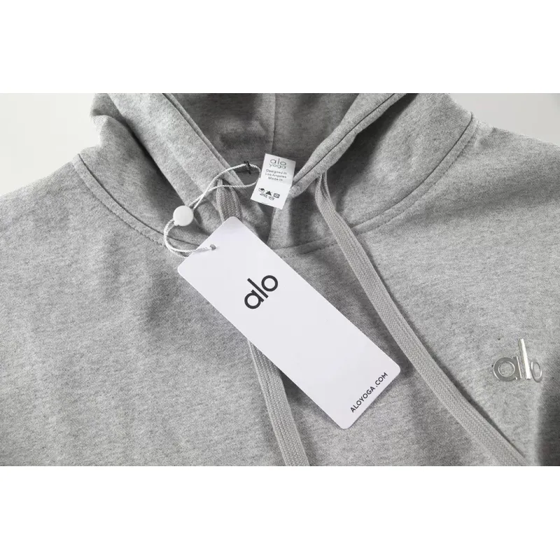 Alo Yoga Accolade Full Zip Hoodie Grey