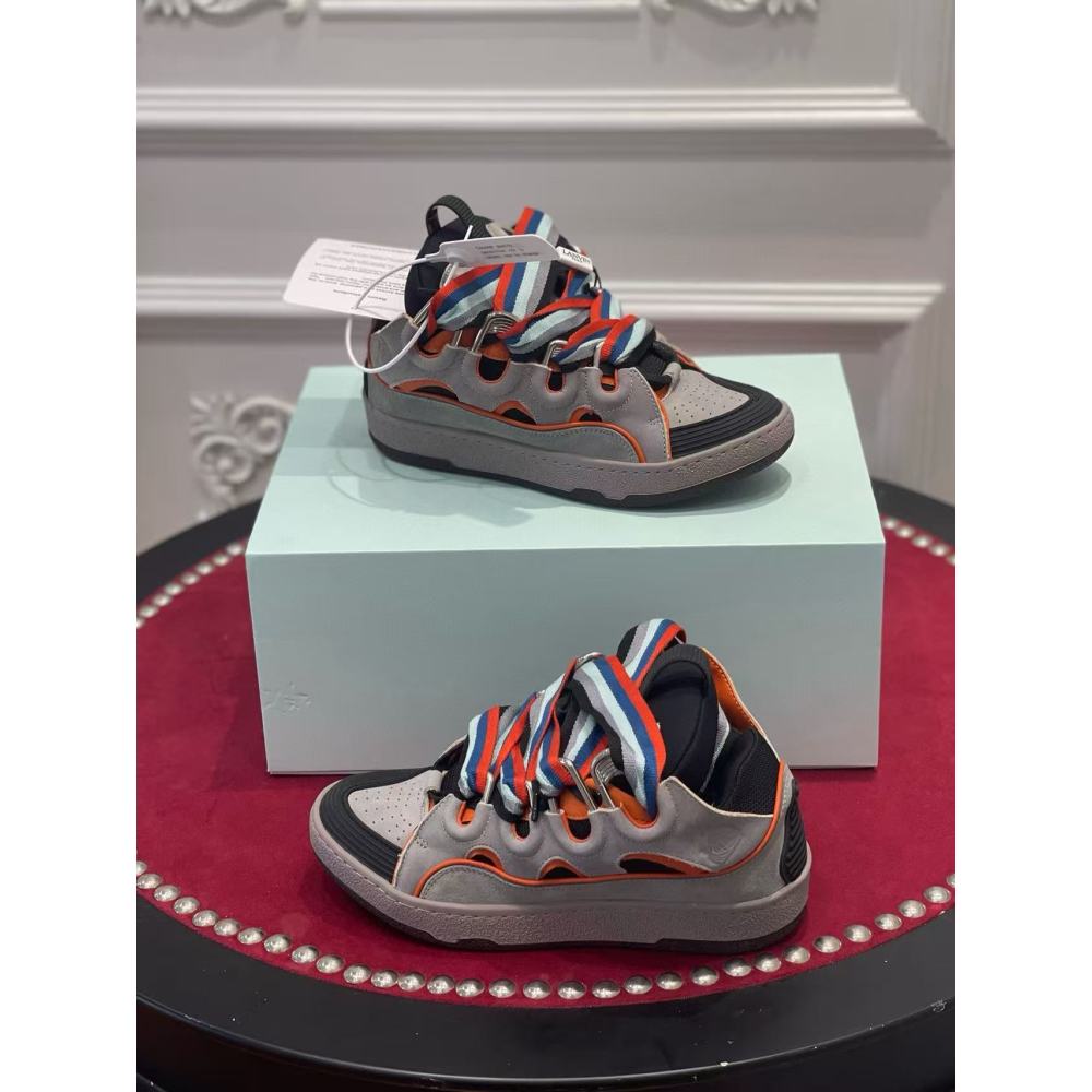 Lanvin Leather Curb Grey Orange