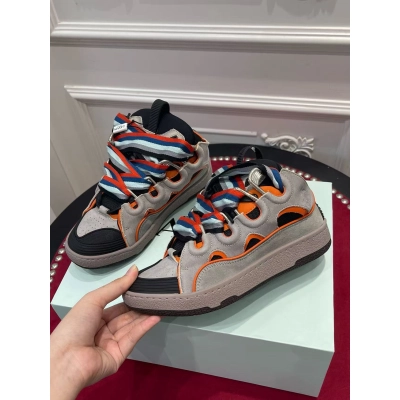 Lanvin Leather Curb Grey Orange 01