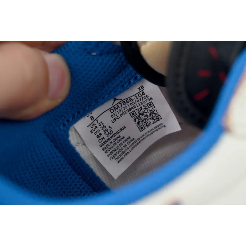 PK God Batch Air Jordan 1 Retro Low OG SP Fragment x Travis Scott Sail Military Blue DM7866-104