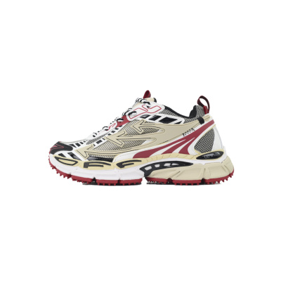 Off White Be Right Back Sneakers Khaki Red OMIA295C99 FAB000 0032 01