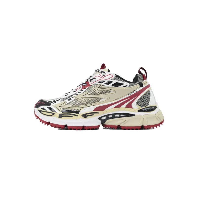 Off White Be Right Back Sneakers Khaki Red OMIA295C99 FAB000 0032