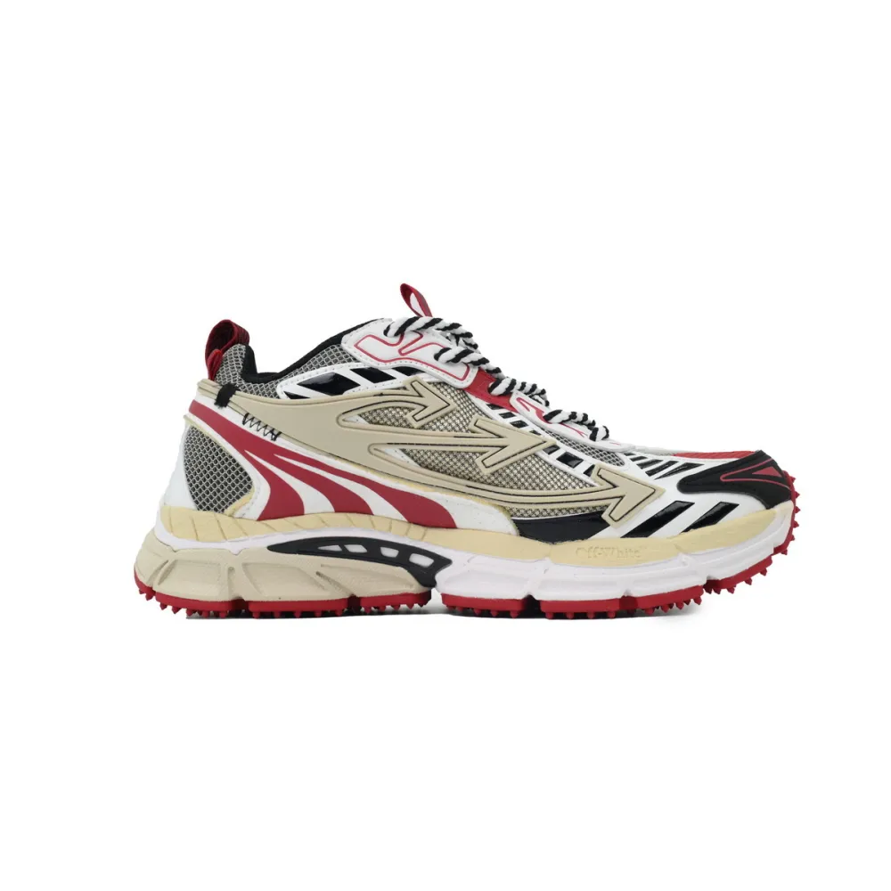 Off White Be Right Back Sneakers Khaki Red OMIA295C99 FAB000 0032