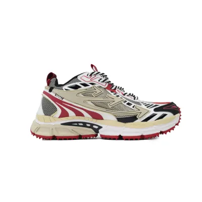 Off White Be Right Back Sneakers Khaki Red OMIA295C99 FAB000 0032 02