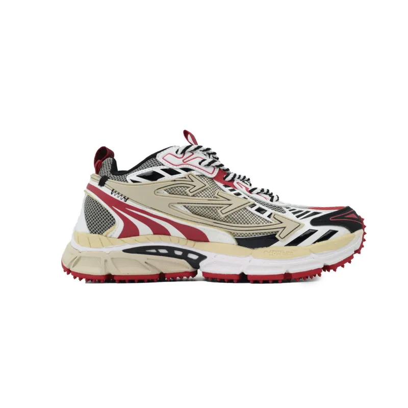 Off White Be Right Back Sneakers Khaki Red OMIA295C99 FAB000 0032
