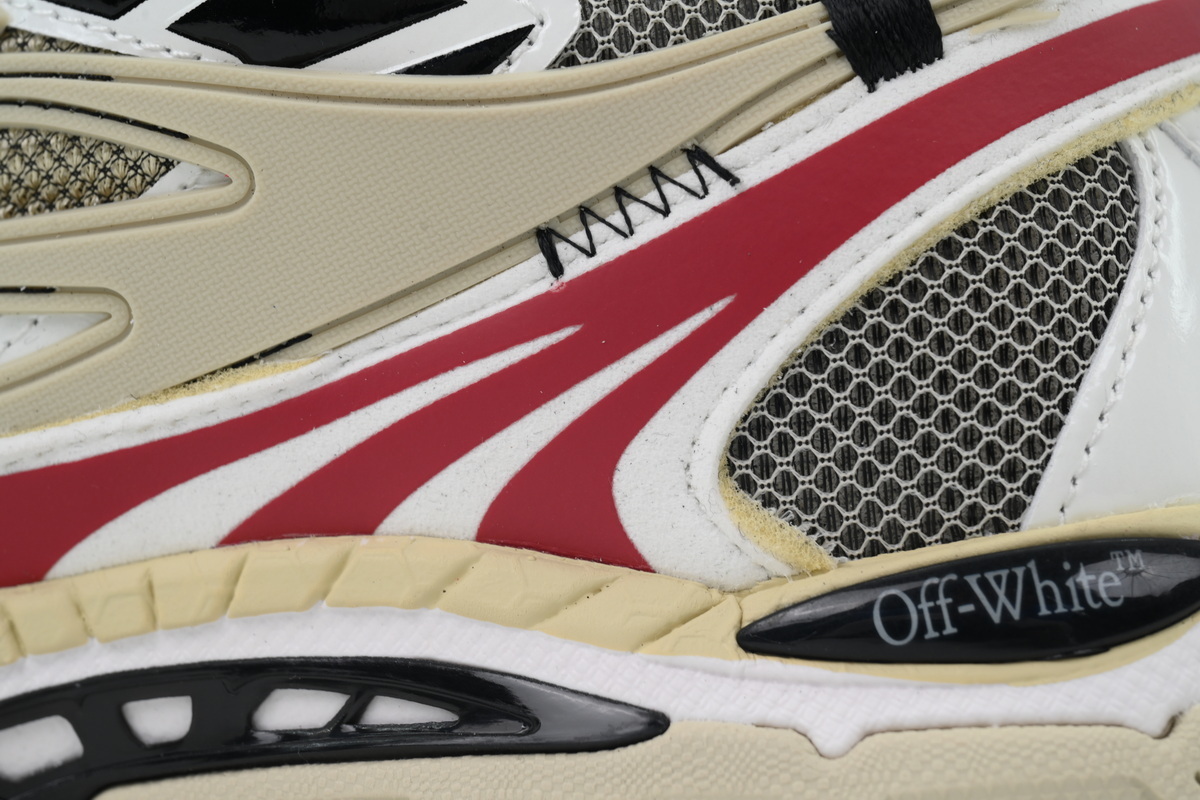 Off White Be Right Back Sneakers Khaki Red OMIA295C99 FAB000 0032