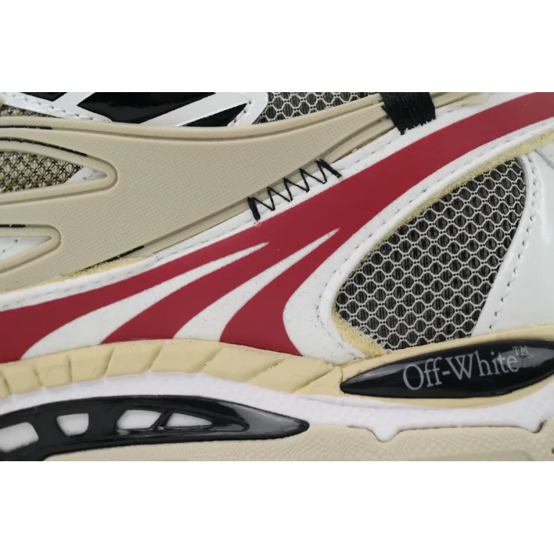 Off White Be Right Back Sneakers Khaki Red OMIA295C99 FAB000 0032