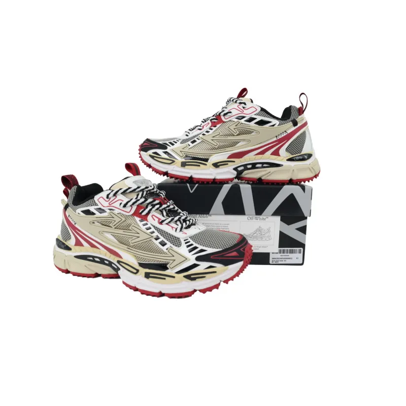 Off White Be Right Back Sneakers Khaki Red OMIA295C99 FAB000 0032