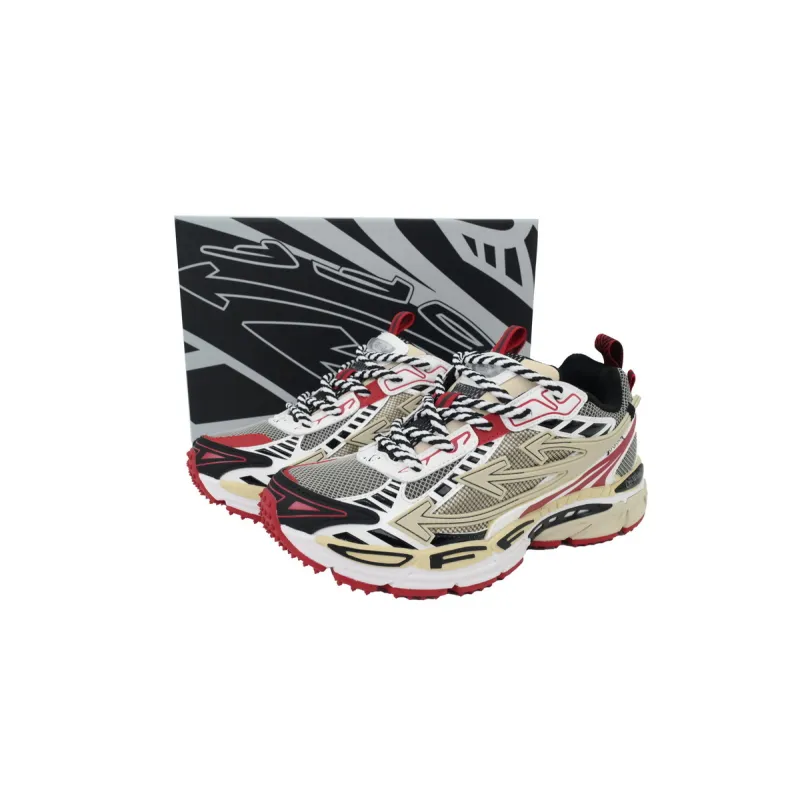 Off White Be Right Back Sneakers Khaki Red OMIA295C99 FAB000 0032