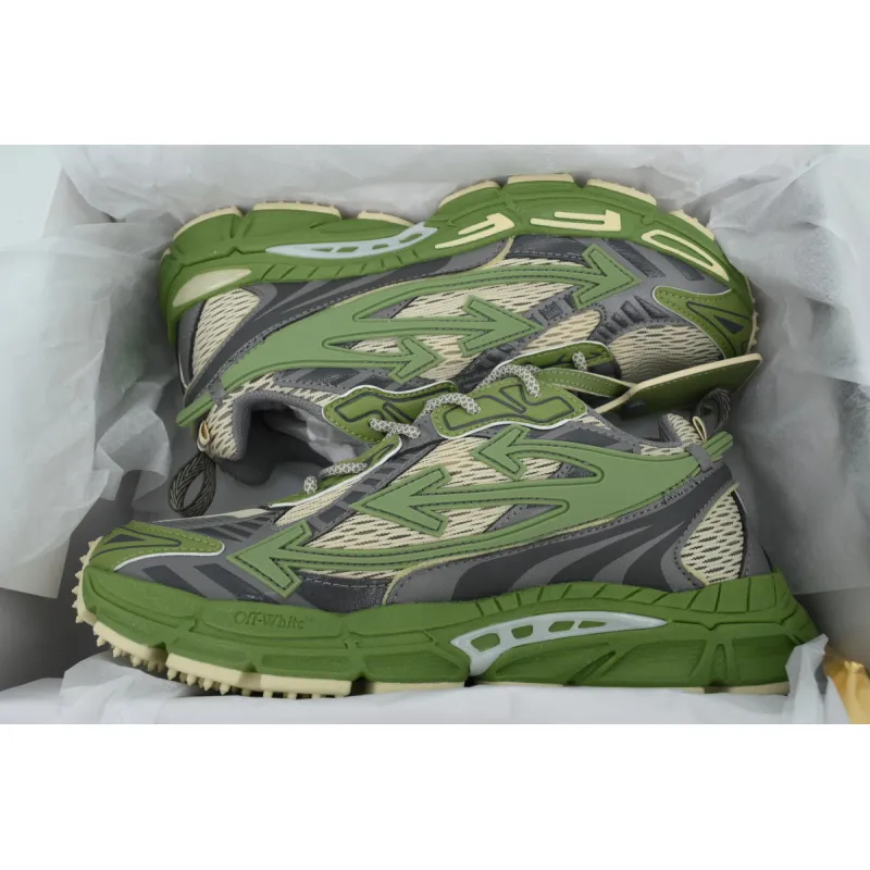 Off White Be Right Back Sneakers Military Green Grey OMIA295F24 FAB001 0038