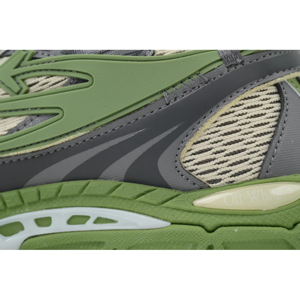 Off White Be Right Back Sneakers Military Green Grey OMIA295F24 FAB001 0038