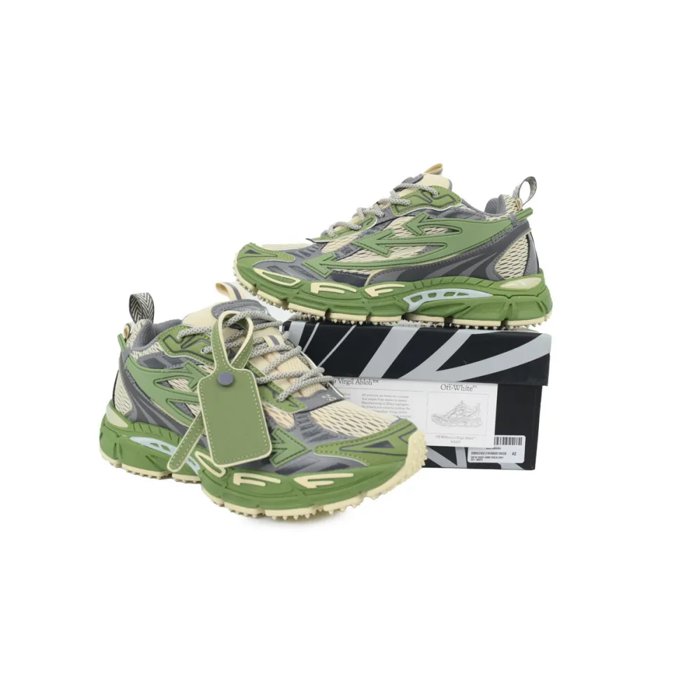 Off White Be Right Back Sneakers Military Green Grey OMIA295F24 FAB001 0038