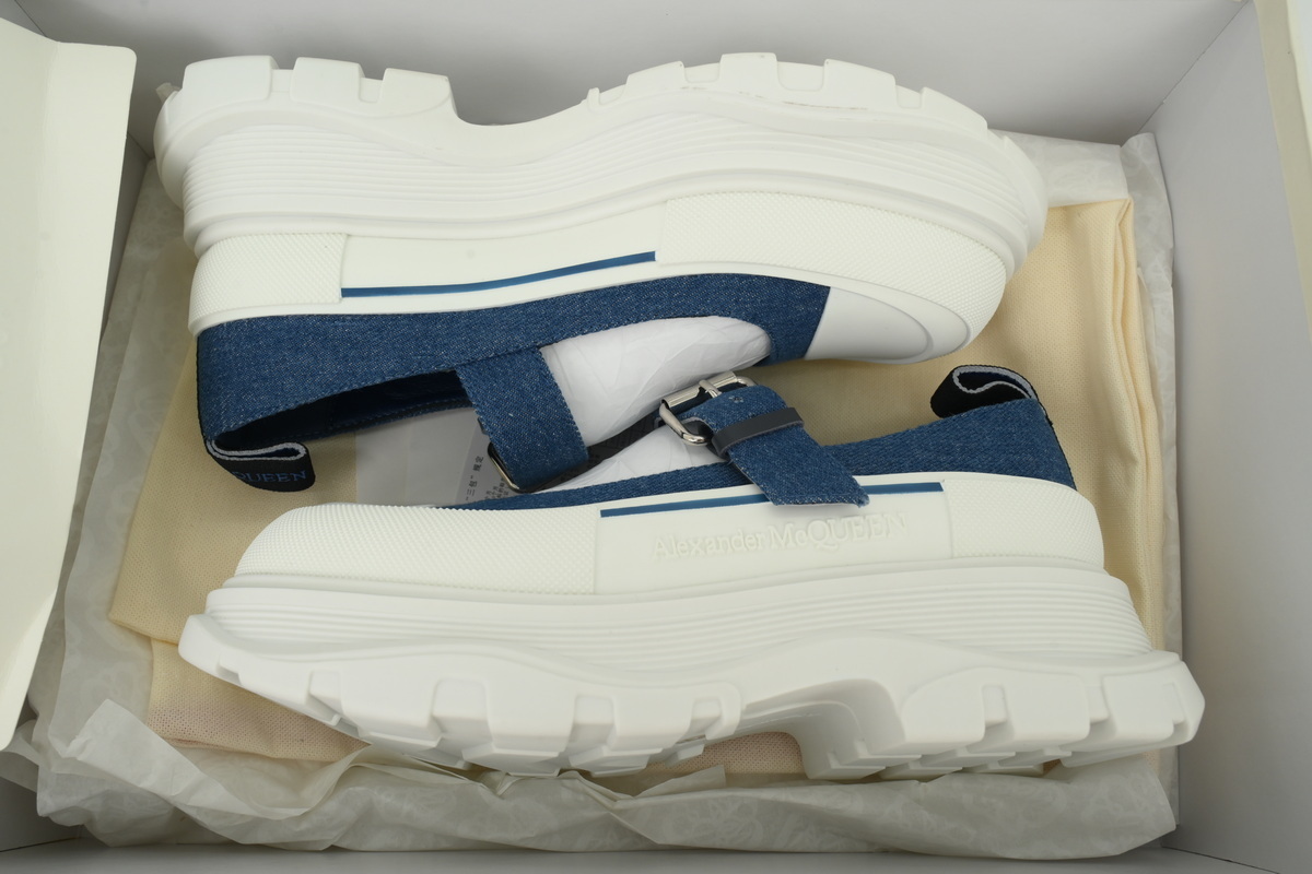 Alexander McQueen Women's Tread Slick Mary Jane In Tibetan Blue