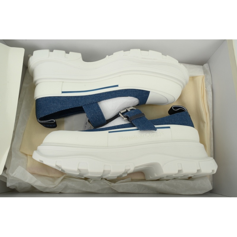 Alexander McQueen Women's Tread Slick Mary Jane In Tibetan Blue