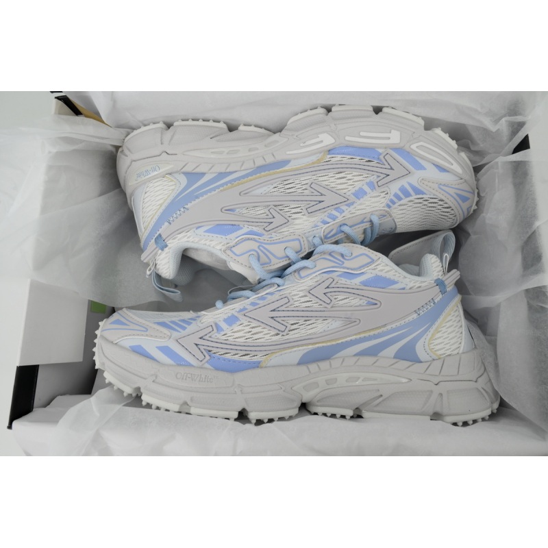 Off White Be Right Back Sneakers Light Blue Grey OMIA295F24 FAB00 10039