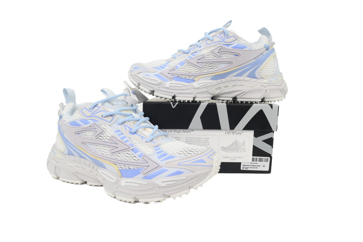 Off White Be Right Back Sneakers Light Blue Grey OMIA295F24 FAB00 10039