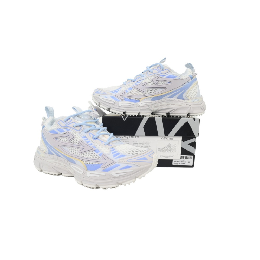 Off White Be Right Back Sneakers Light Blue Grey OMIA295F24 FAB00 10039