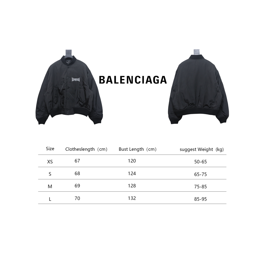 Balenciaga 24FW Slogan-Embroidered Flight Jacket