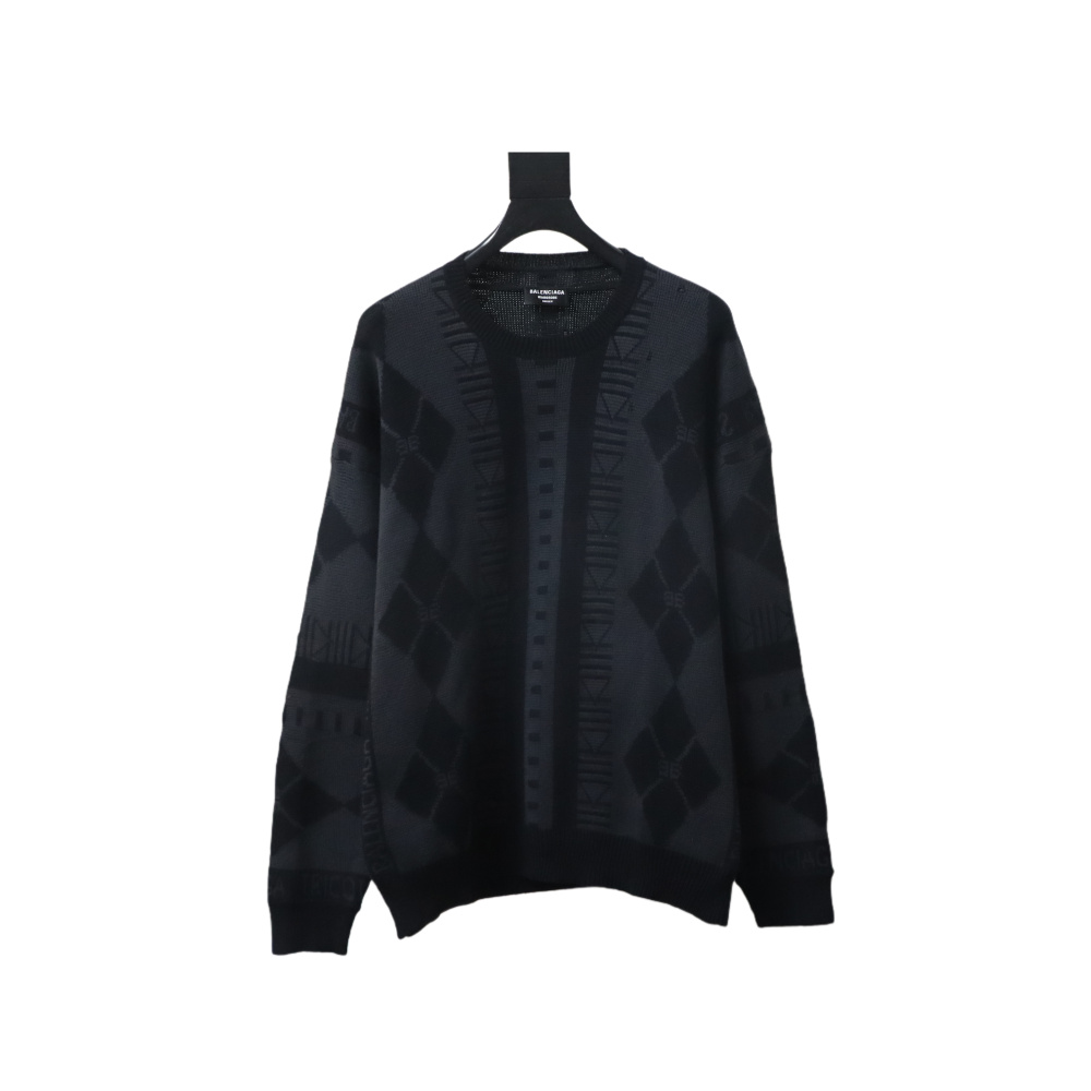 BALENCIAGA 25ss Geometric Crew Neck Knit Sweater