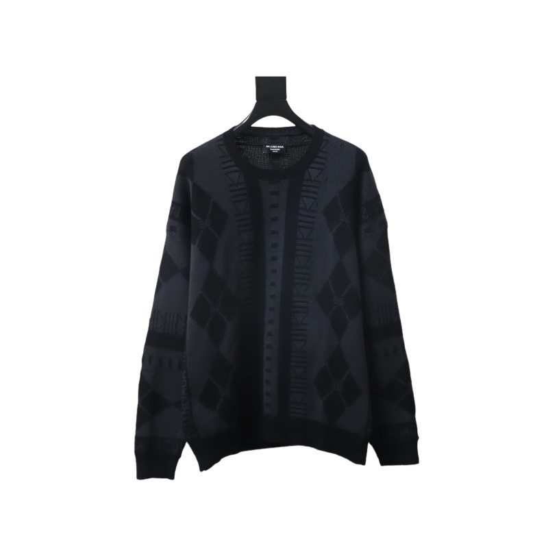 BALENCIAGA 25ss Geometric Crew Neck Knit Sweater