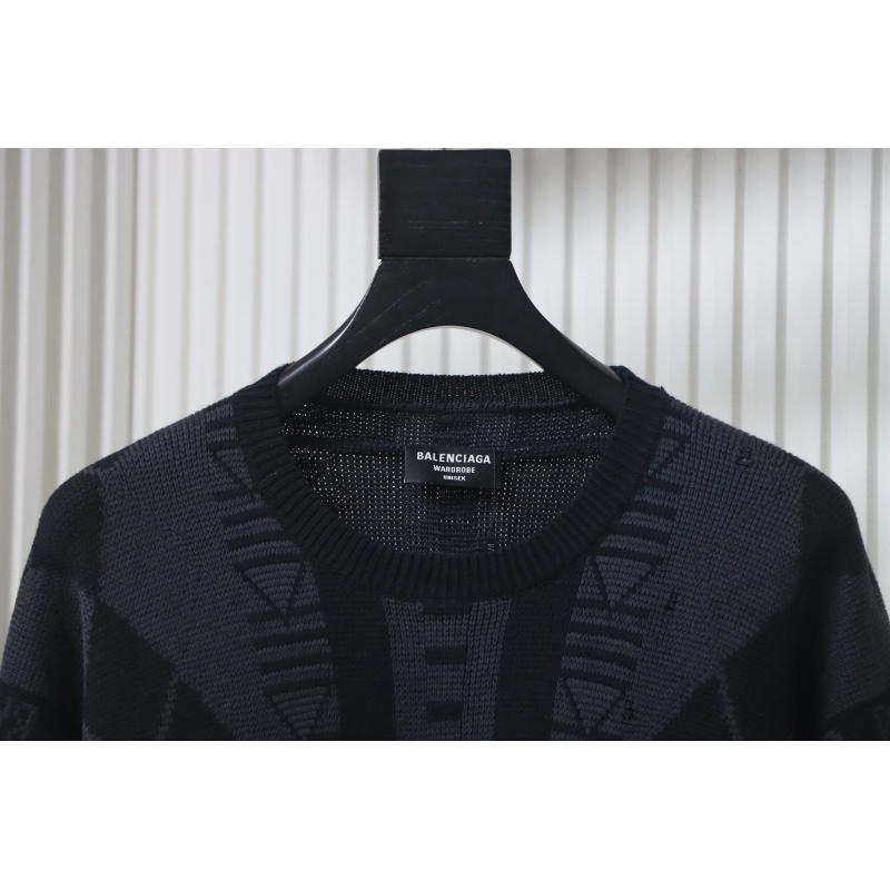 BALENCIAGA 25ss Geometric Crew Neck Knit Sweater