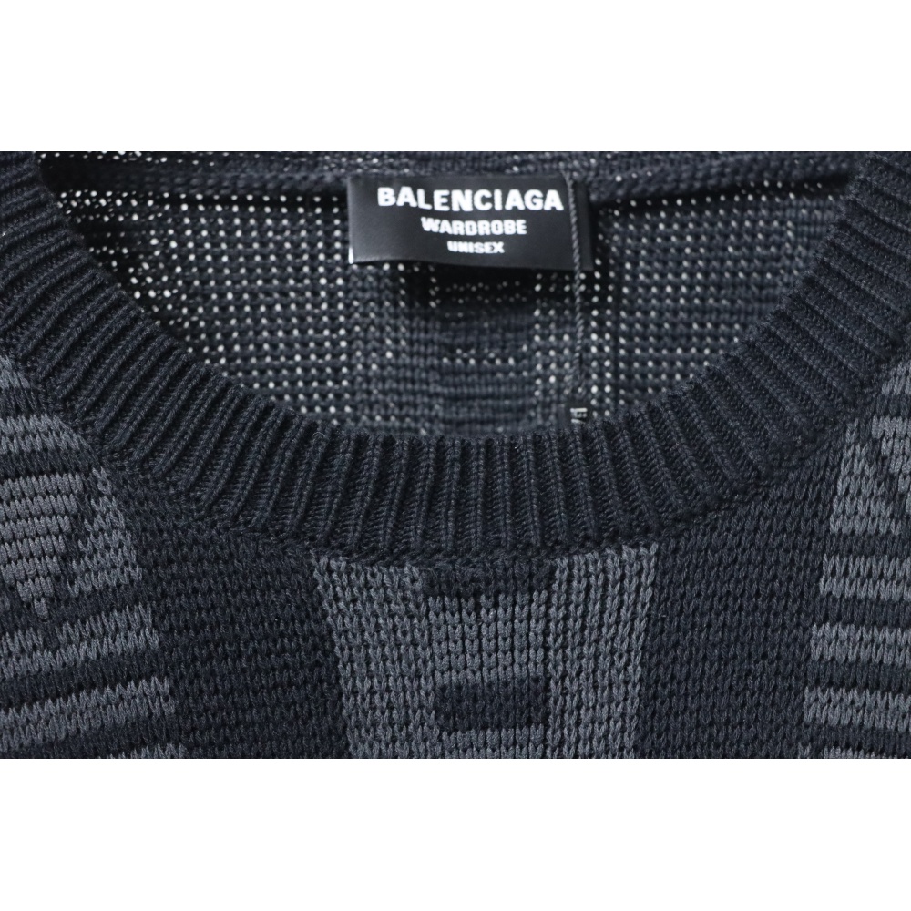BALENCIAGA 25ss Geometric Crew Neck Knit Sweater