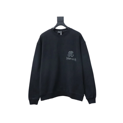 Balenciaga Hand-Painted Luminous Print Crew Neck Sweatshirt 01