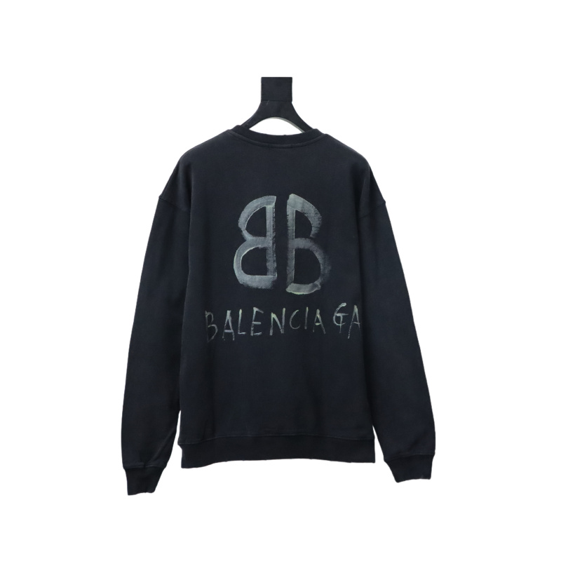 Balenciaga Hand-Painted Luminous Print Crew Neck Sweatshirt