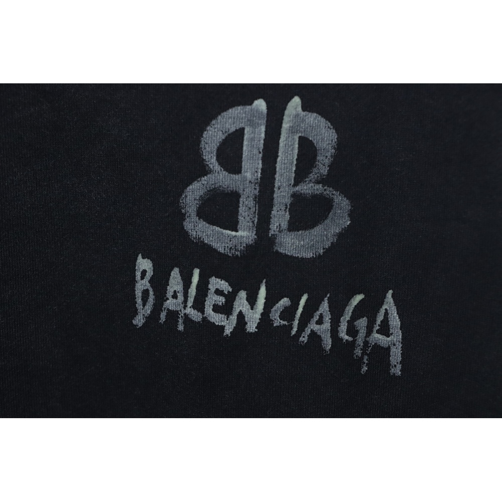 Balenciaga Hand-Painted Luminous Print Crew Neck Sweatshirt
