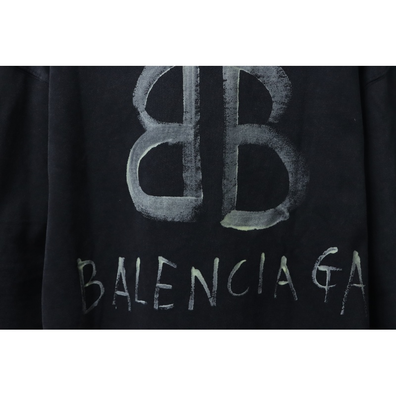 Balenciaga Hand-Painted Luminous Print Crew Neck Sweatshirt
