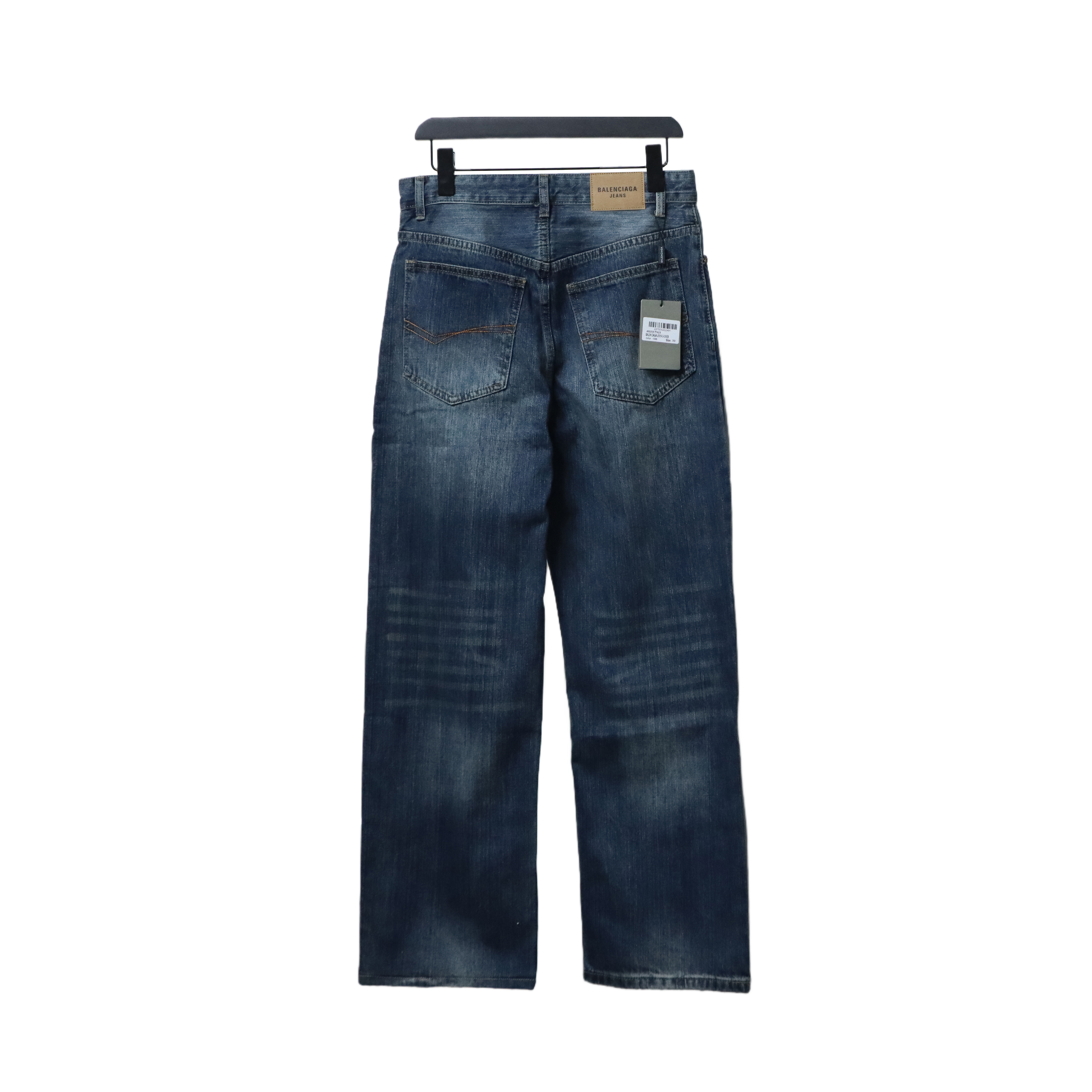 Balenciaga Side Lettering Embroidery Dark Jeans