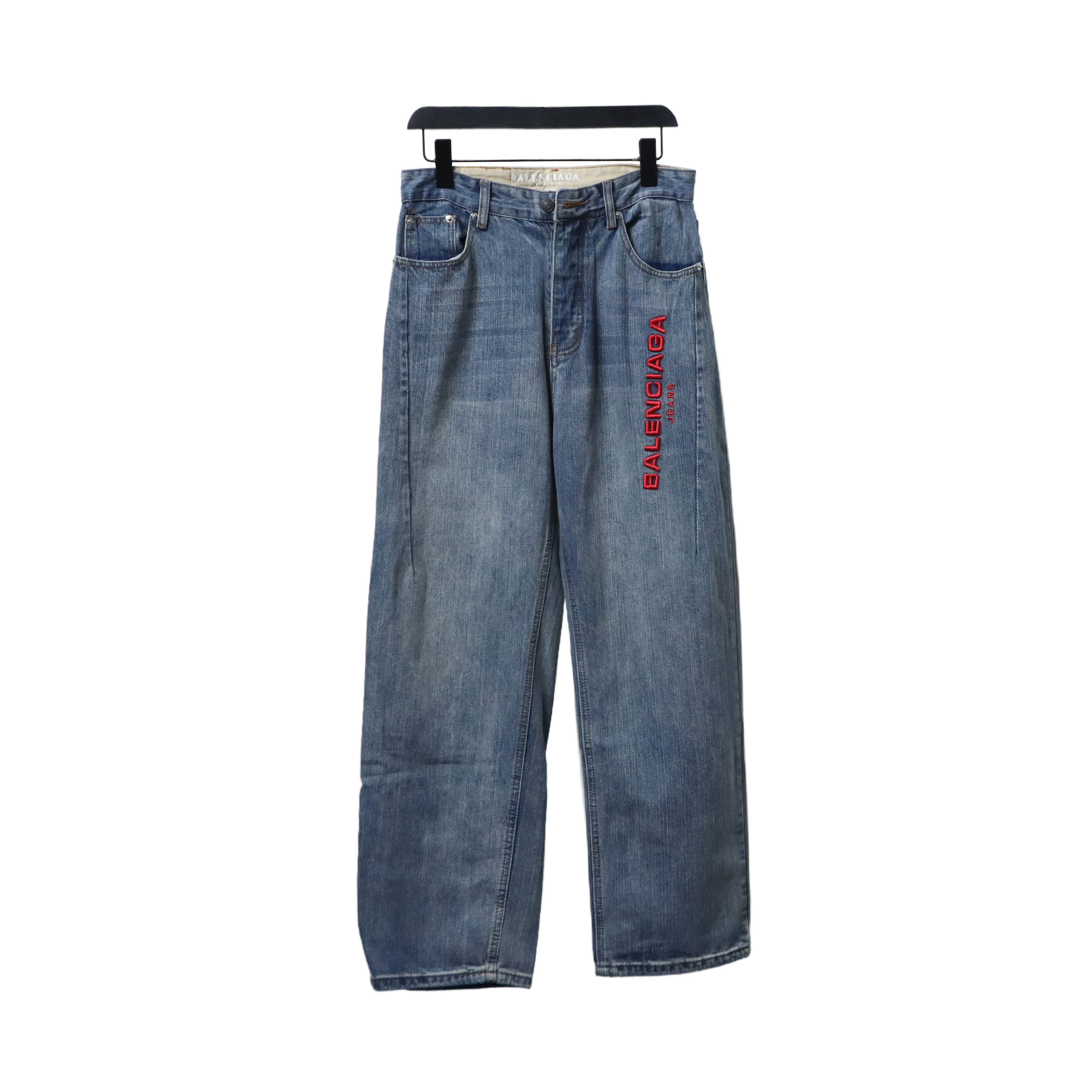 Balenciaga Side Lettering Embroidery Jeans