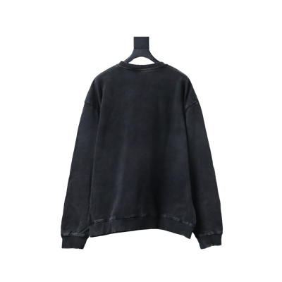 Balenciaga Washed Hand-Painted Lettering Crew Neck Sweatshirt 02