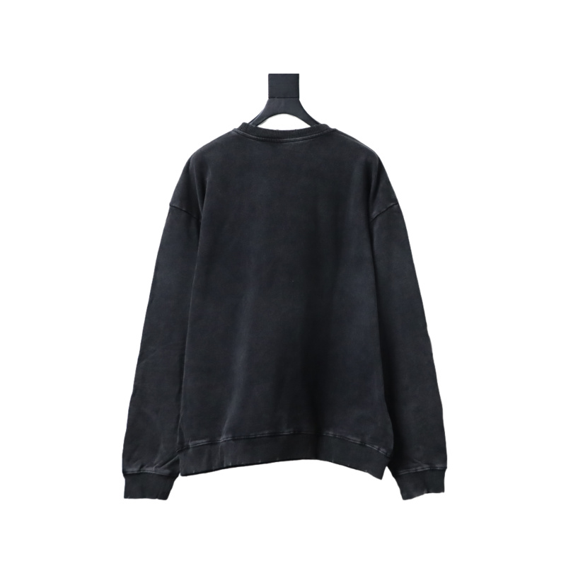 Balenciaga Washed Hand-Painted Lettering Crew Neck Sweatshirt