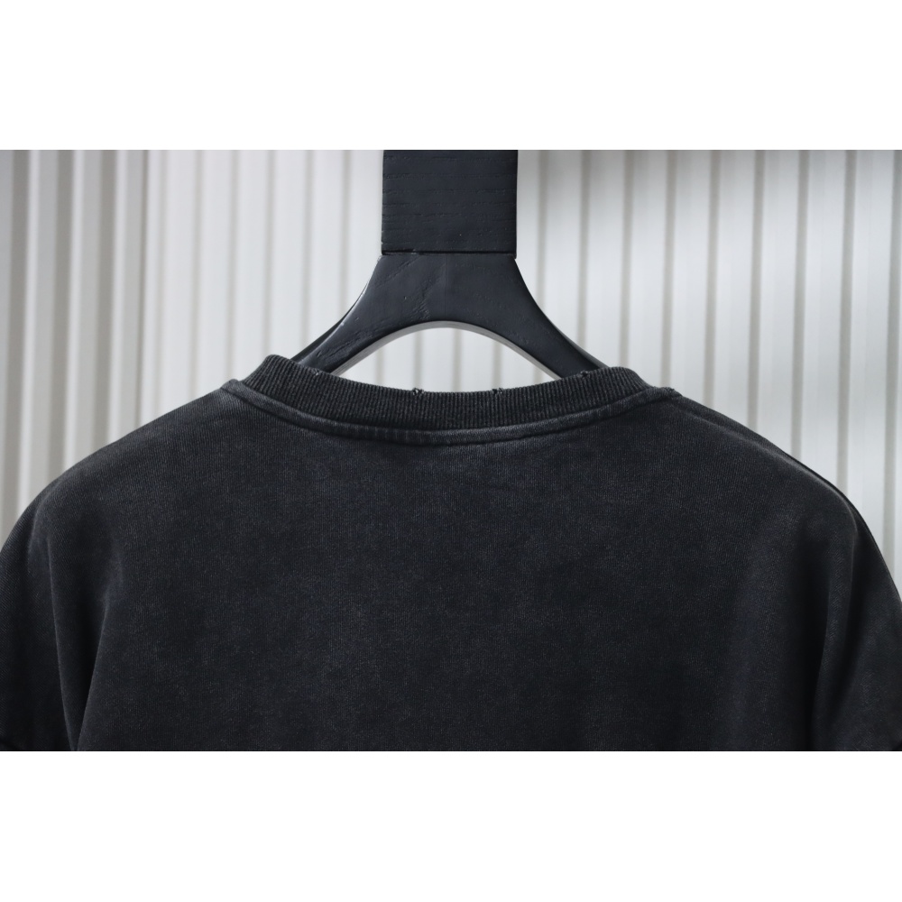 Balenciaga Washed Hand-Painted Lettering Crew Neck Sweatshirt