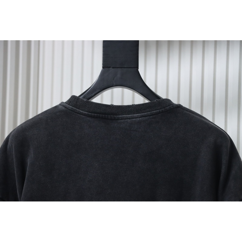 Balenciaga Washed Hand-Painted Lettering Crew Neck Sweatshirt