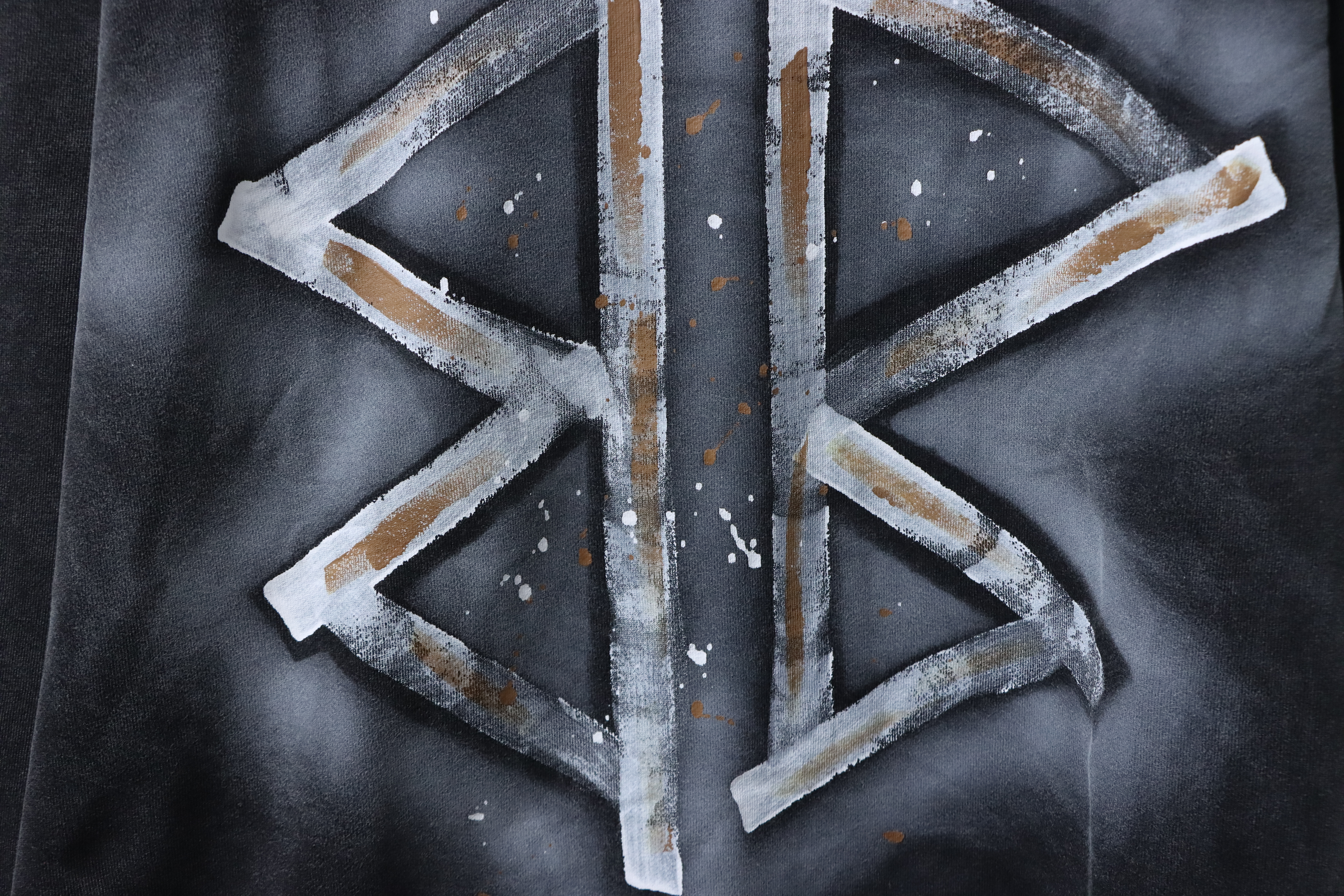 Balenciaga Washed Hand-Painted Lettering Crew Neck Sweatshirt