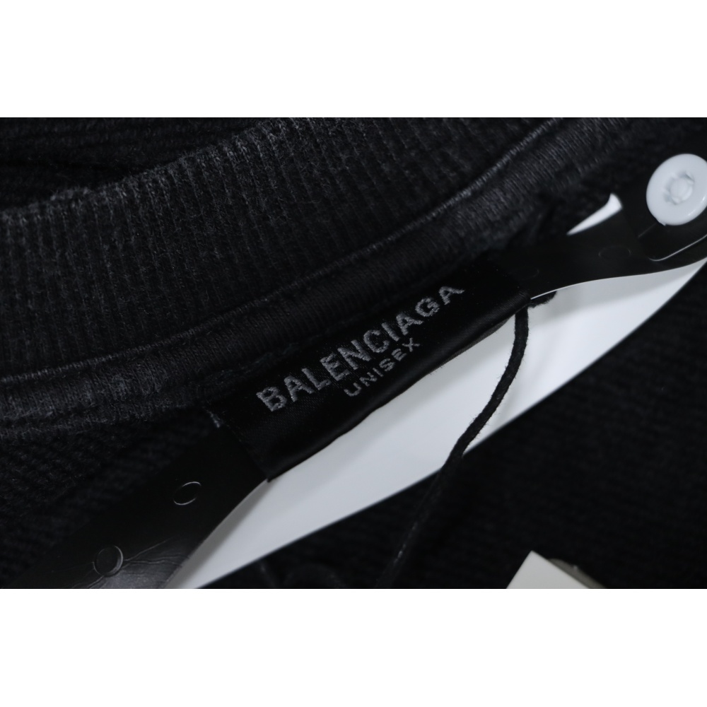 Balenciaga Washed Hand-Painted Lettering Crew Neck Sweatshirt