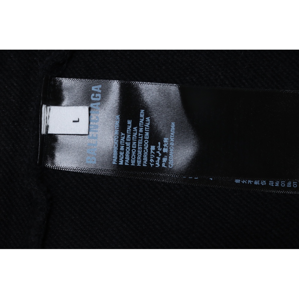 Balenciaga Washed Hand-Painted Lettering Crew Neck Sweatshirt