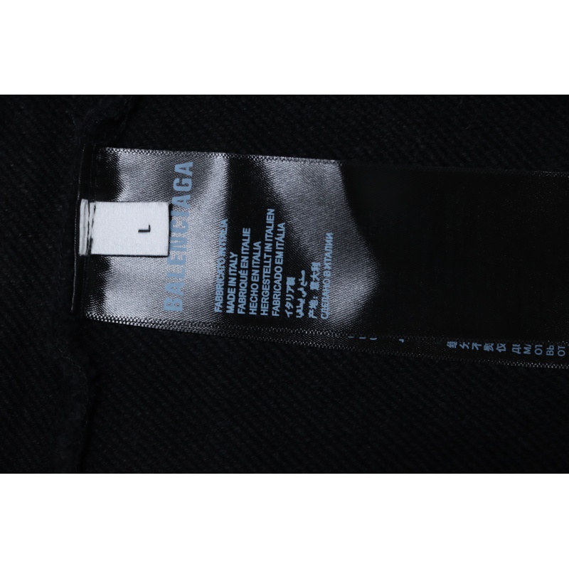 Balenciaga Washed Hand-Painted Lettering Crew Neck Sweatshirt