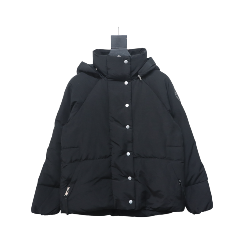 Canada Goose Solid Color Zip-Up Down Jacket with Sleeve Badge