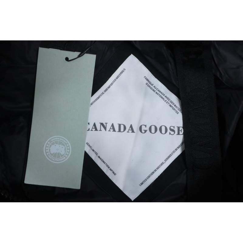 Canada Goose Solid Color Zip-Up Down Jacket with Sleeve Badge