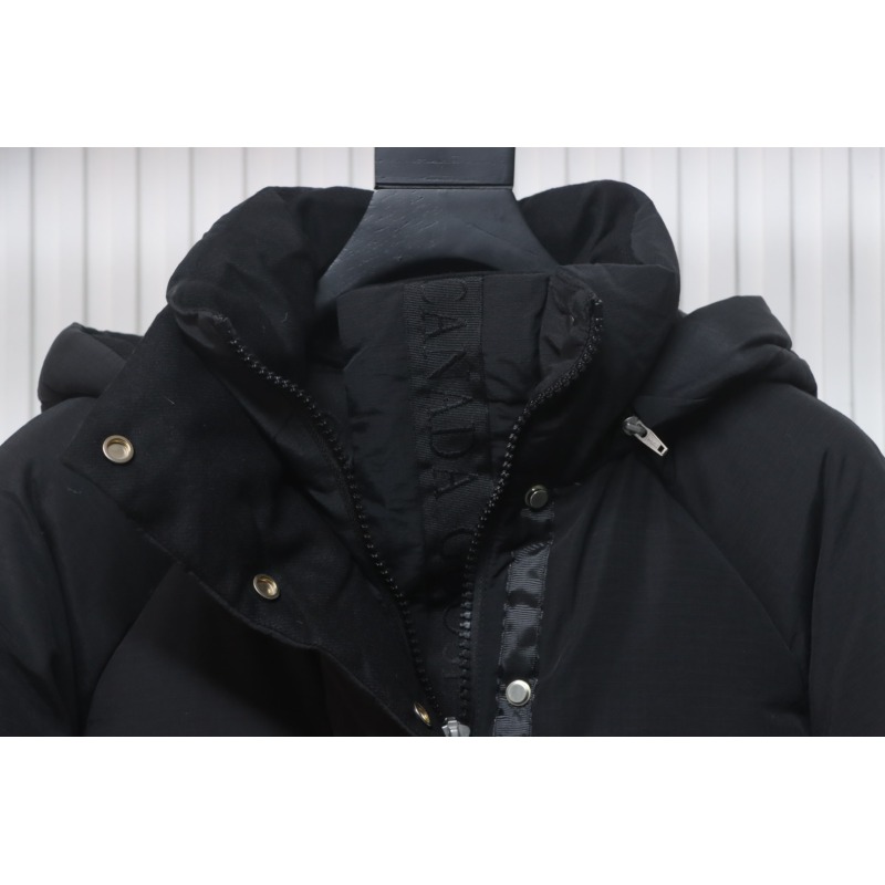 Canada Goose Solid Color Zip-Up Down Jacket with Sleeve Badge