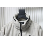 Balenciaga Embroidered Stand Collar Half-Zip Plaid Jacket